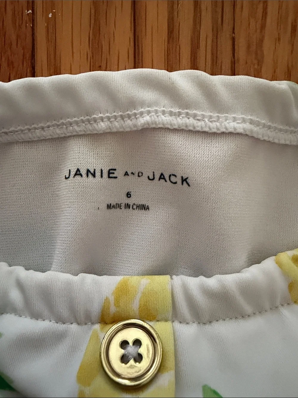 Janie and Jack White Floral Button-Front Top with Yellow Accents